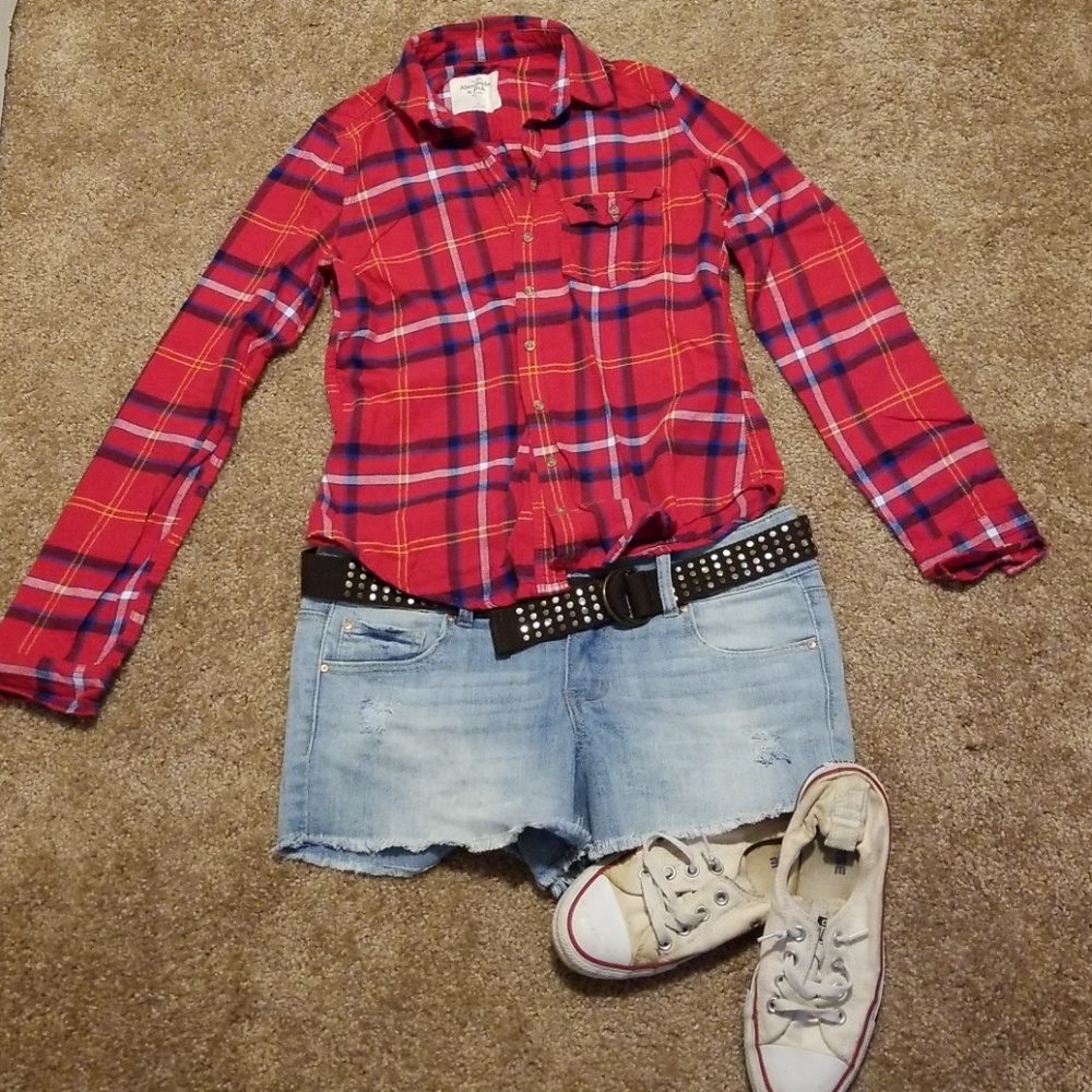 Abercrombie & Fitch Red Plaid Shirt